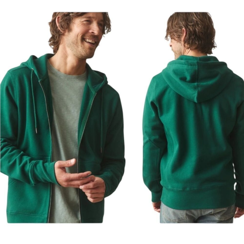 NEW American Giant Classic Full Zip Hoodie Heavyweight Fleece Dark Green Size S